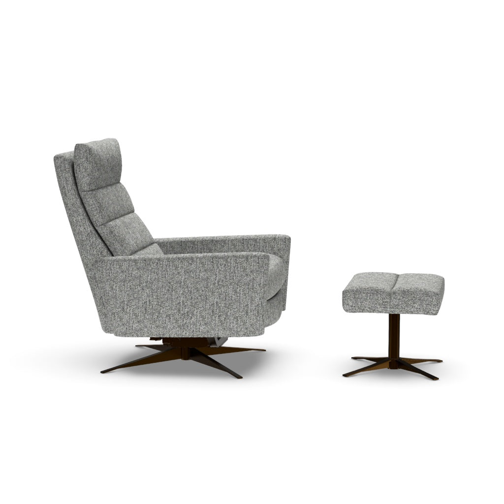 Cirrus Recliner Chair & Ottoman in Handwoven Black upholstery