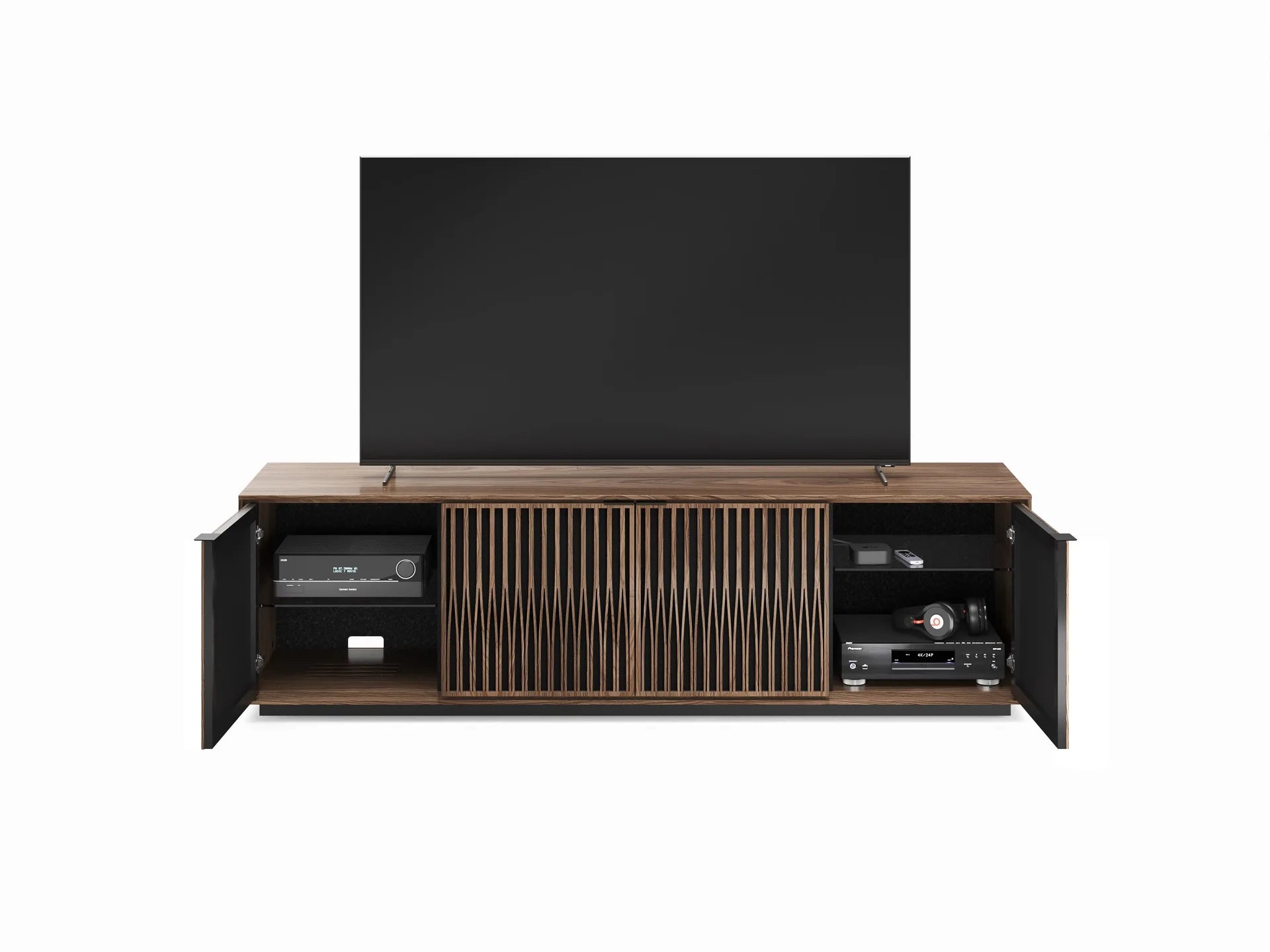 Elements Tune Rolling Media Plinth in Walnut