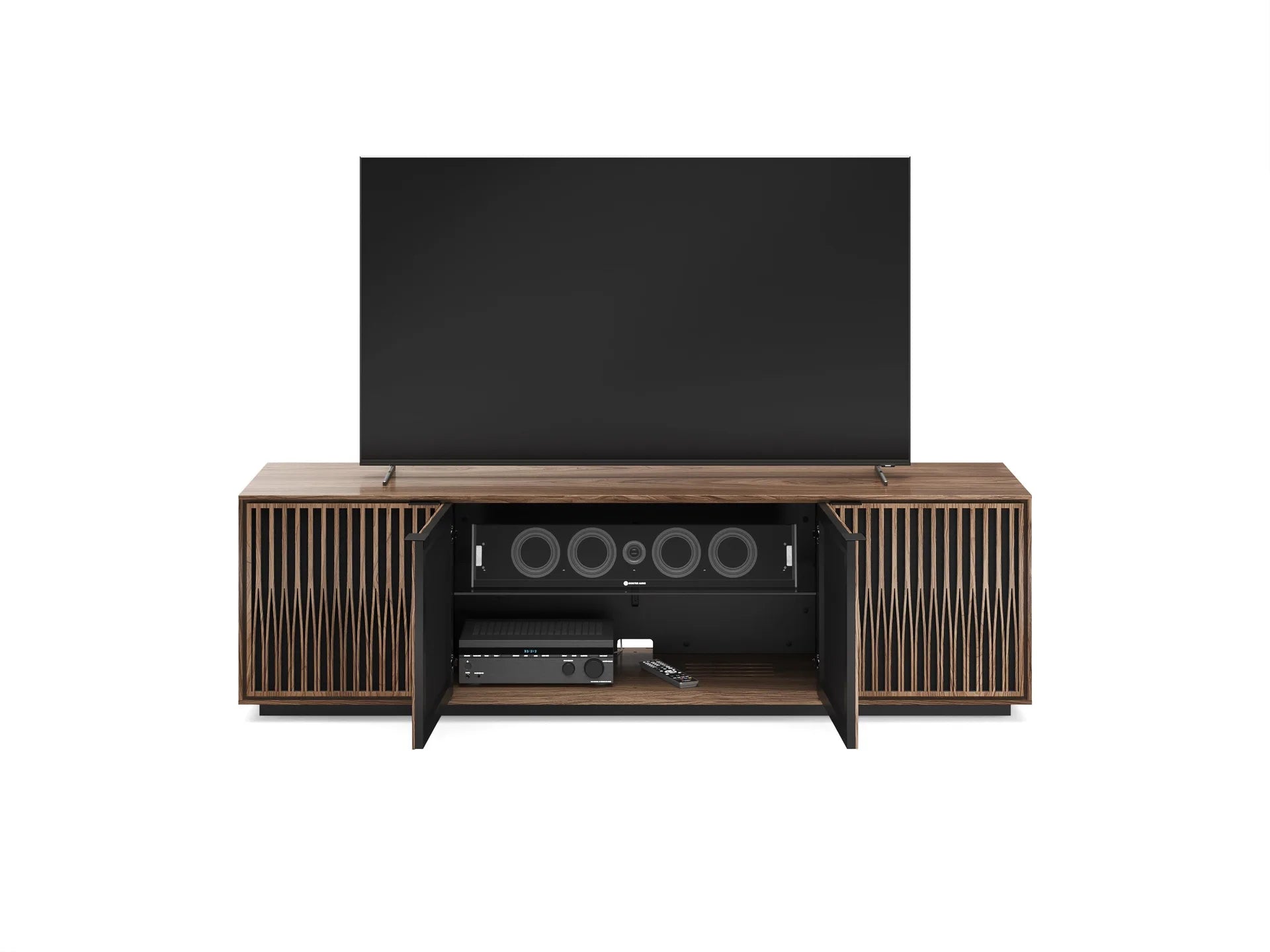 Elements Tune Rolling Media Plinth in Walnut