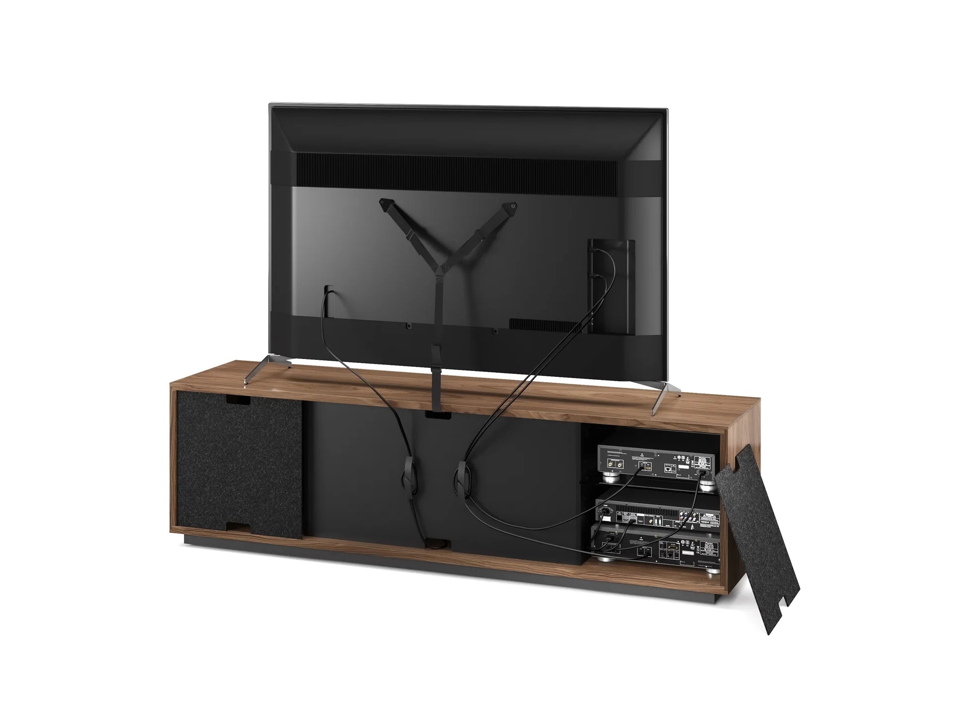 Elements Tune Rolling Media Plinth in Walnut