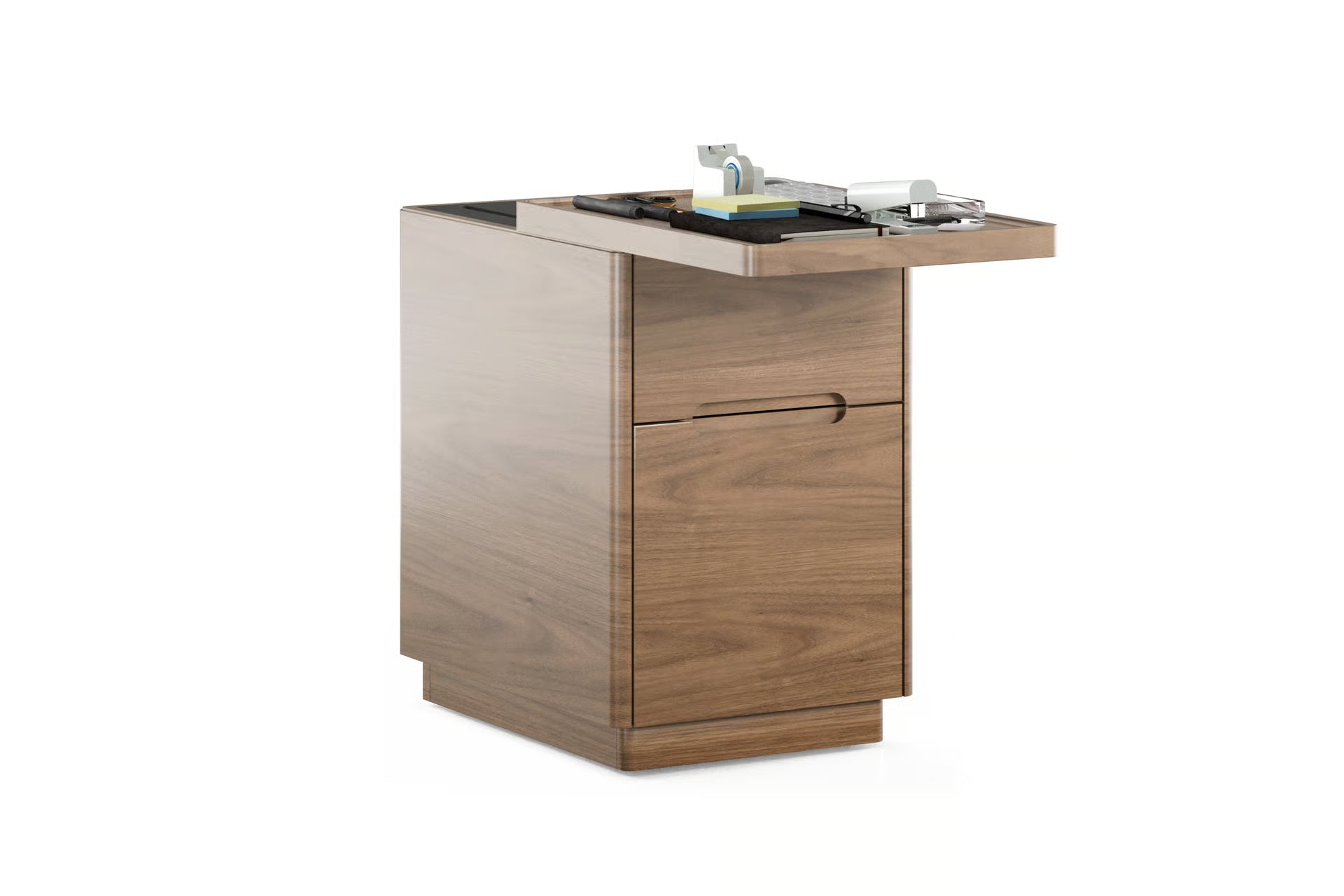 Luma 2 Drawer Pedestal in Walnut