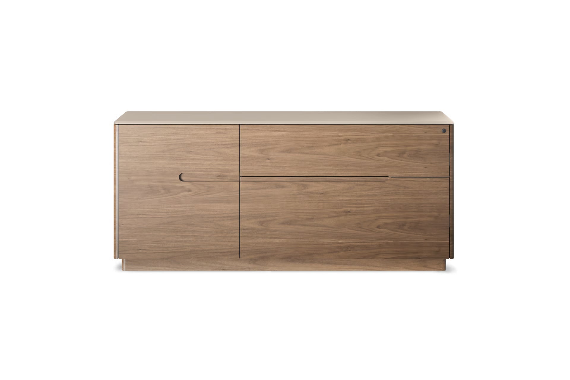 Luma multi-function office Cabinet wtih Dune Glass Top