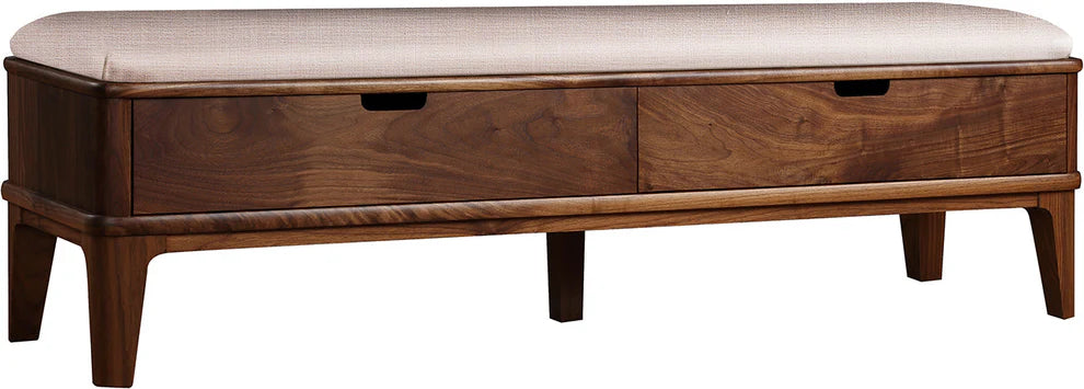 Walnut Grove Upholstered Bench in Dove leather