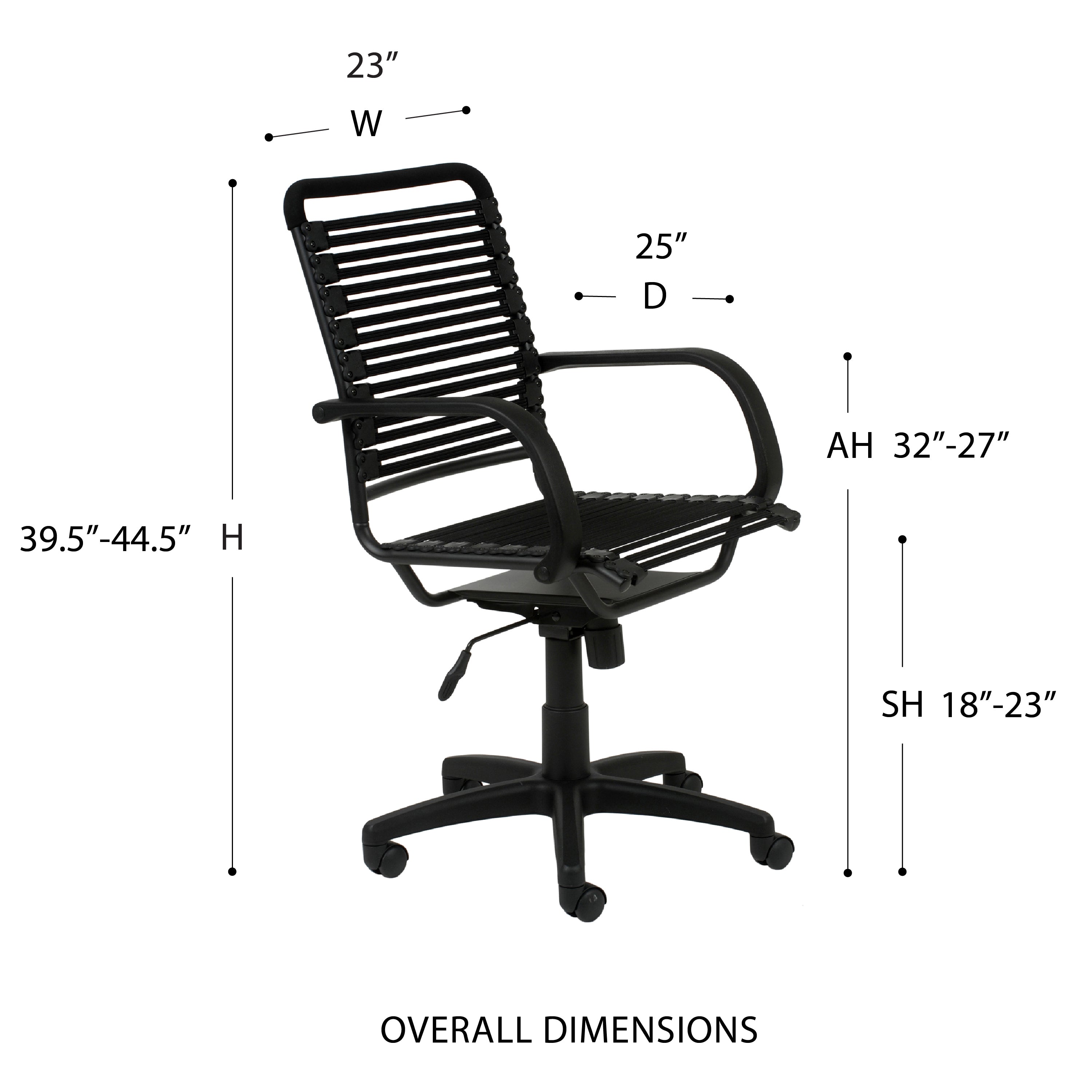 Bunge Flat High Back Desk Chair in Black
