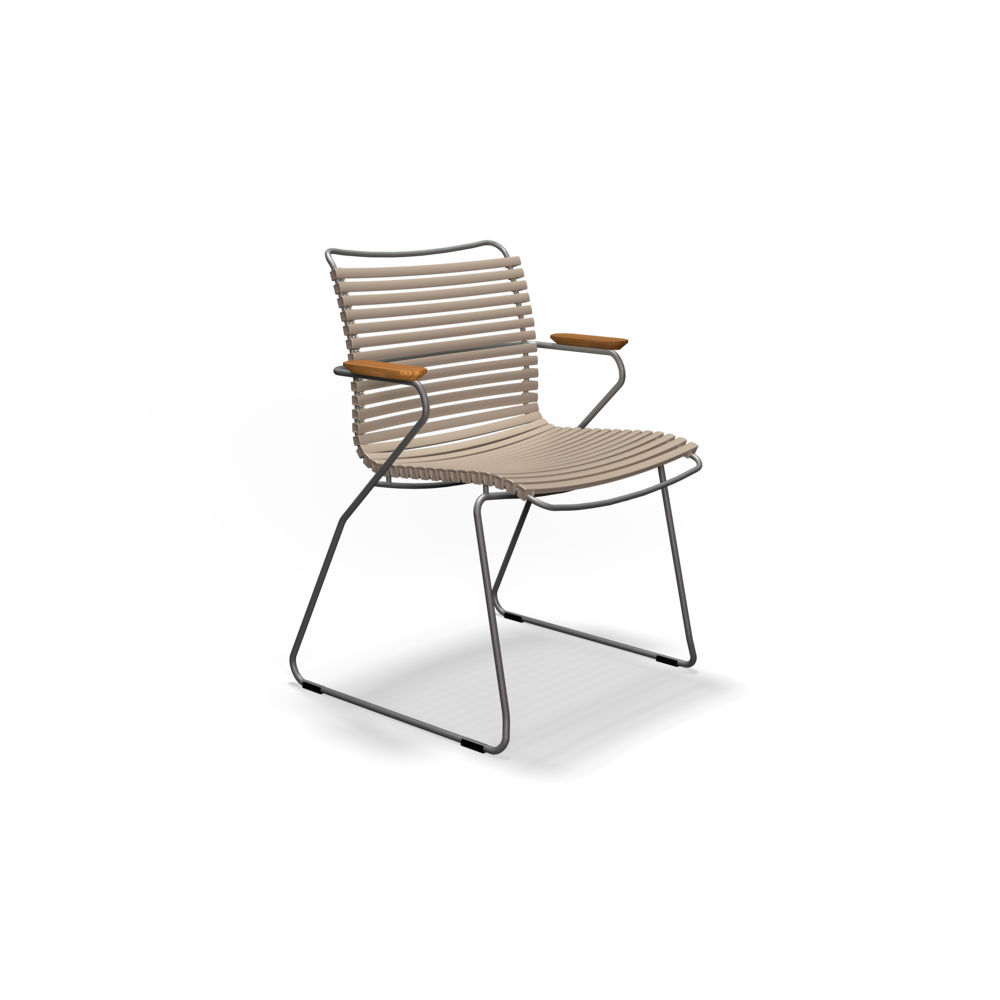 Click Chair with Bamboo arms in Sand
