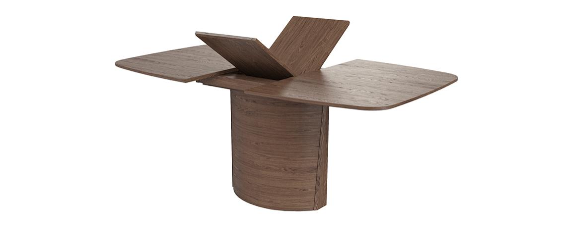 Dining Table 116 with extendable leafs in Walnut Lacquer