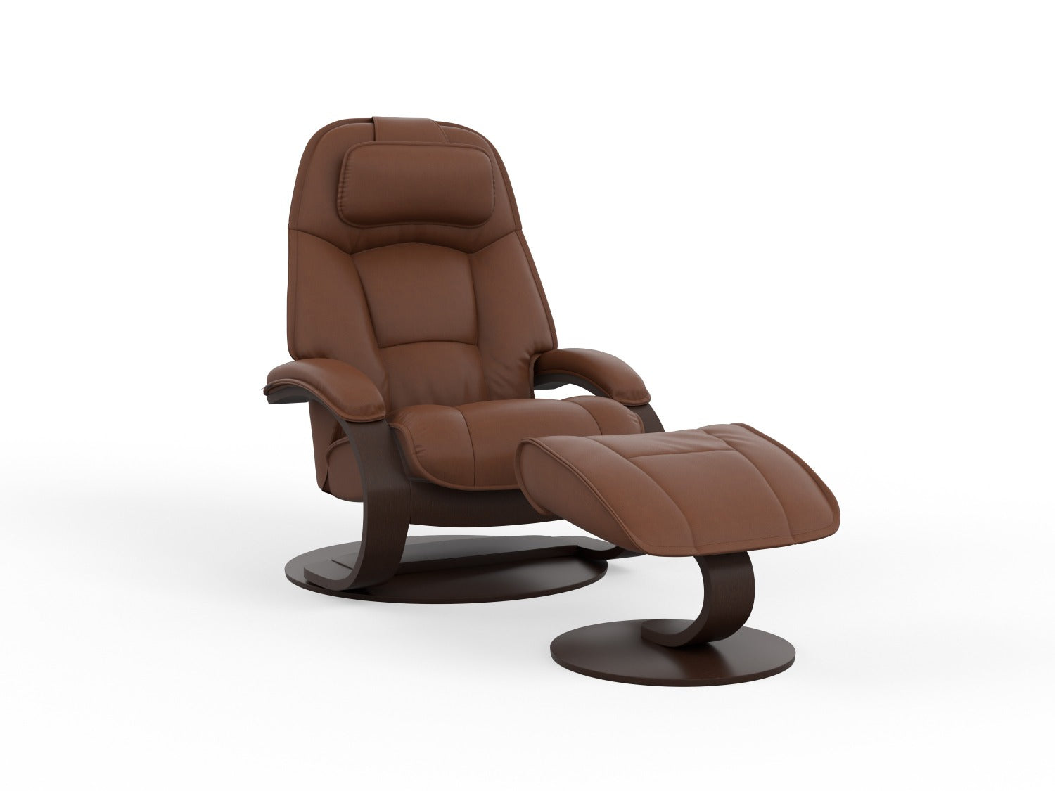 Admiral Large Recliner & Ottoman in Whiskey and Espresso