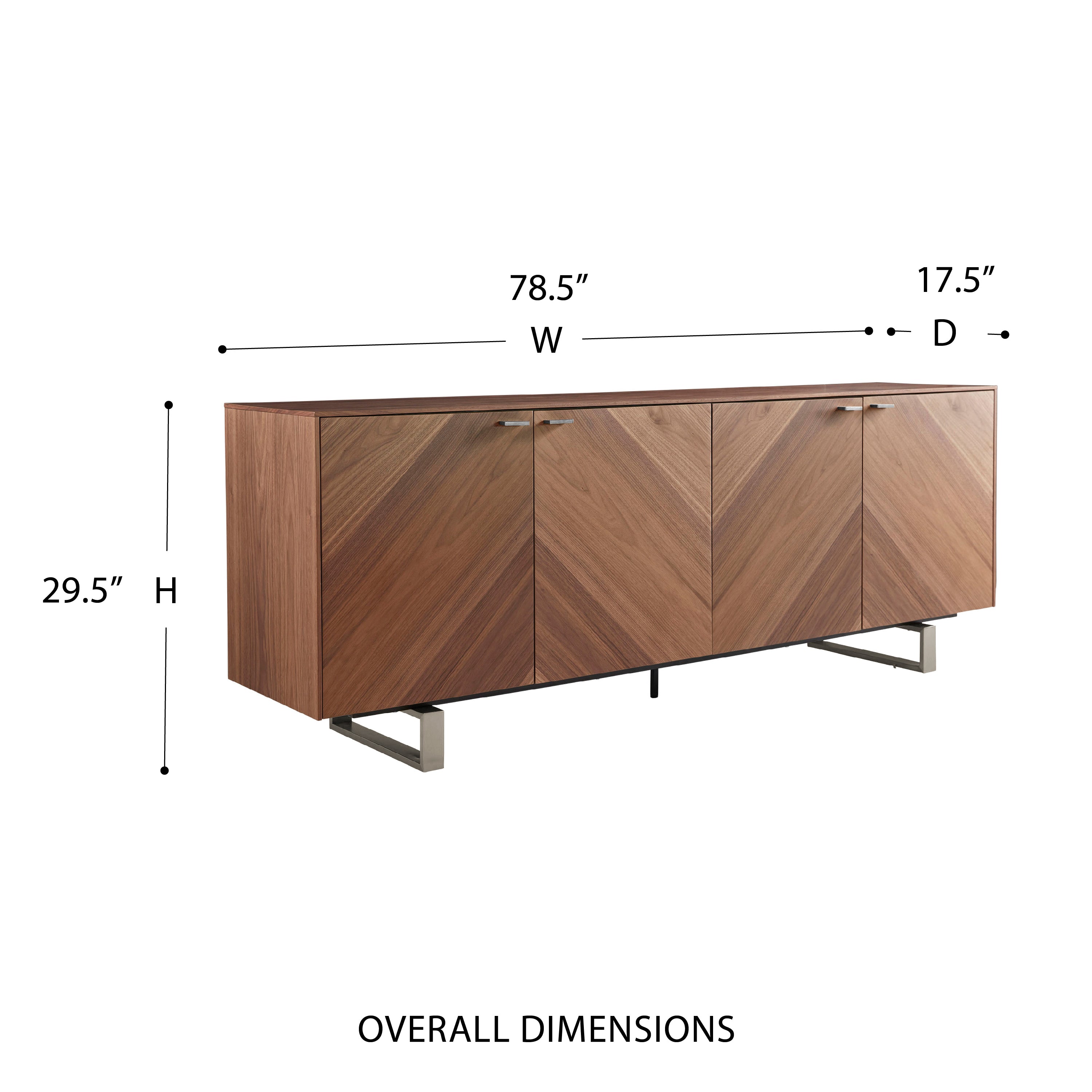 Alvarado 79" Sideboard in Walnut with Steel Legs