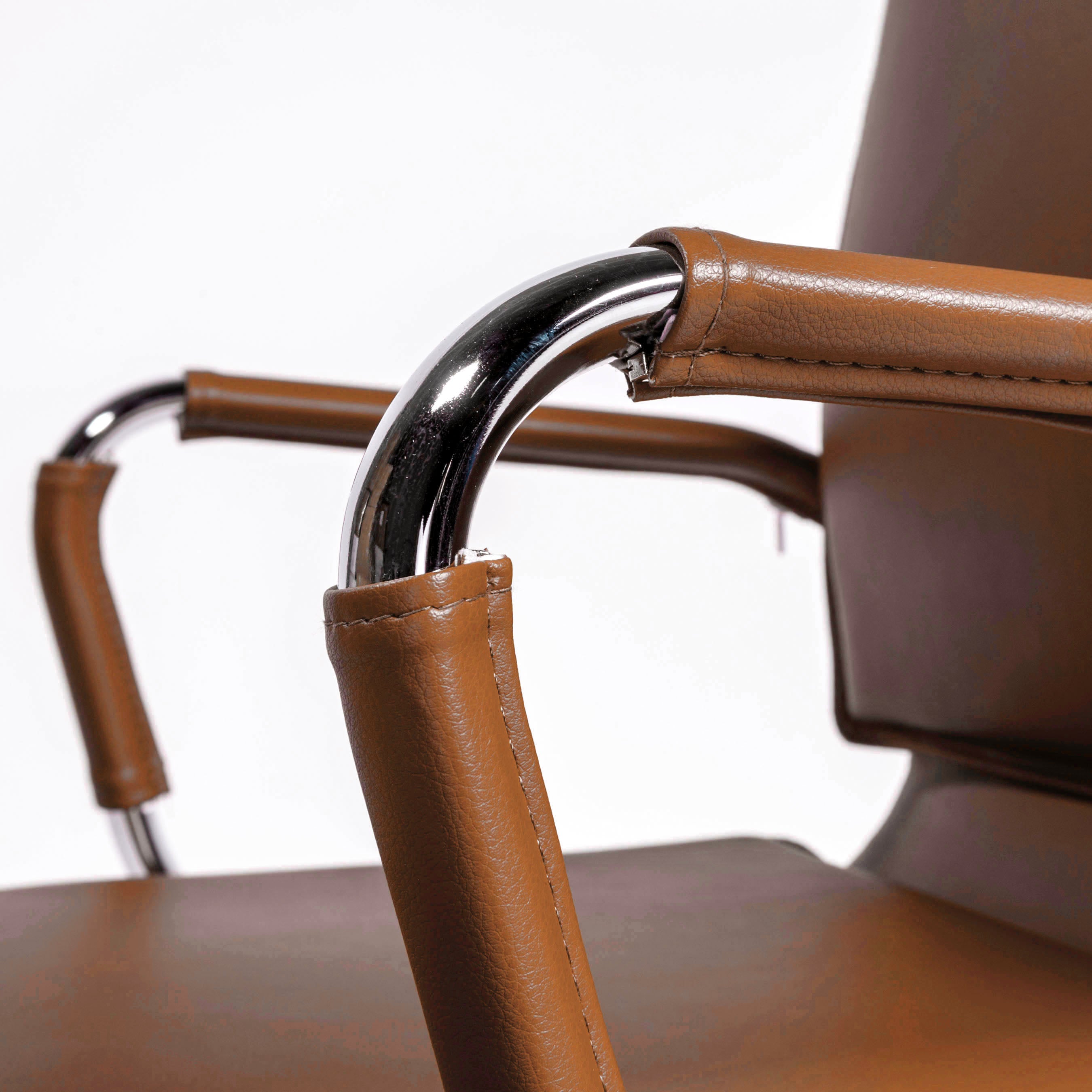 Gunar HI Back Office Chair in Caramel Leather