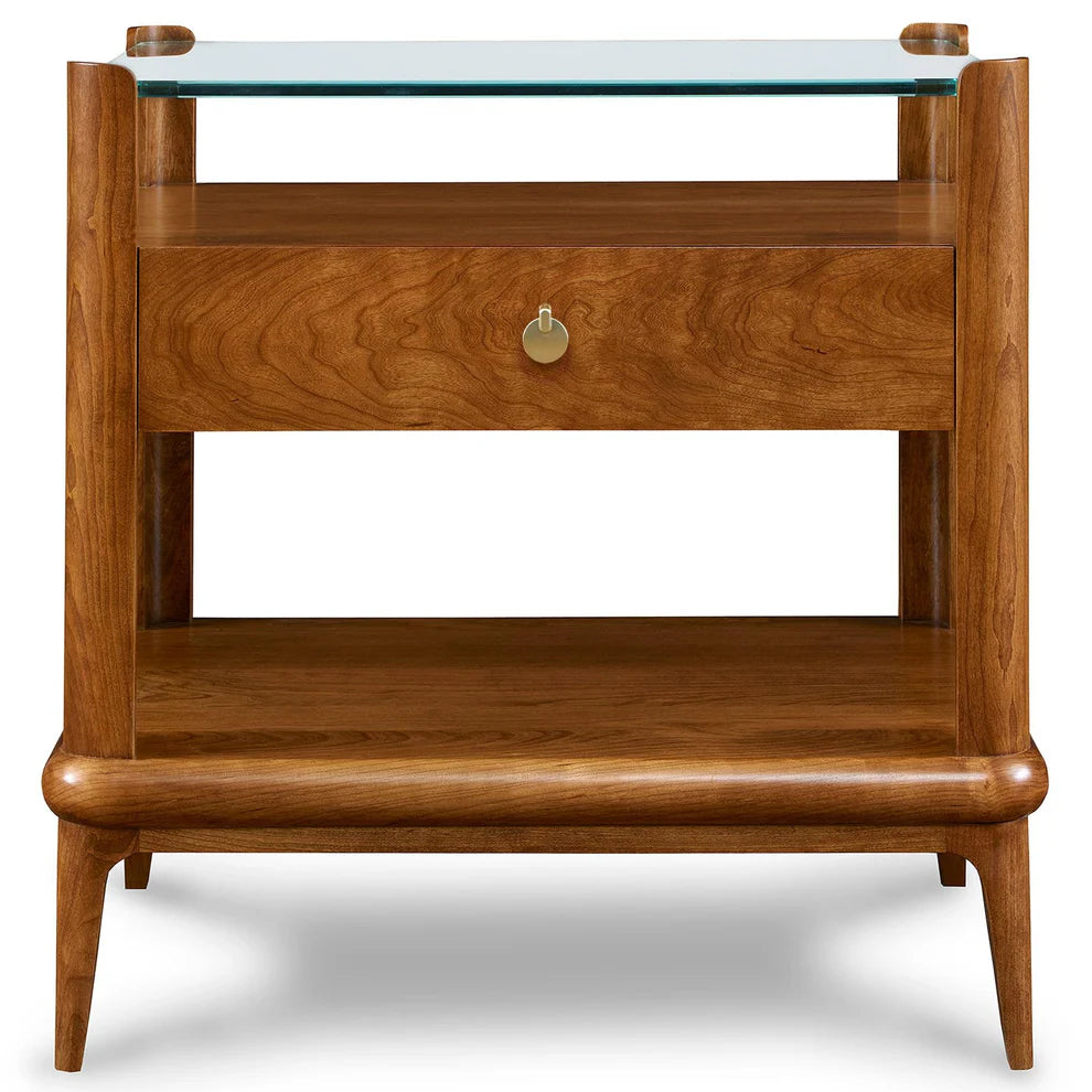 Martine Glass Top End Table