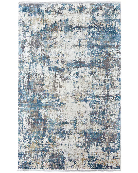 Cadiz 7'9" x 11' Area Rug in Blue & Ivory