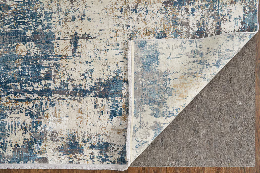 Cadiz 7'9" x 11' Area Rug in Blue & Ivory