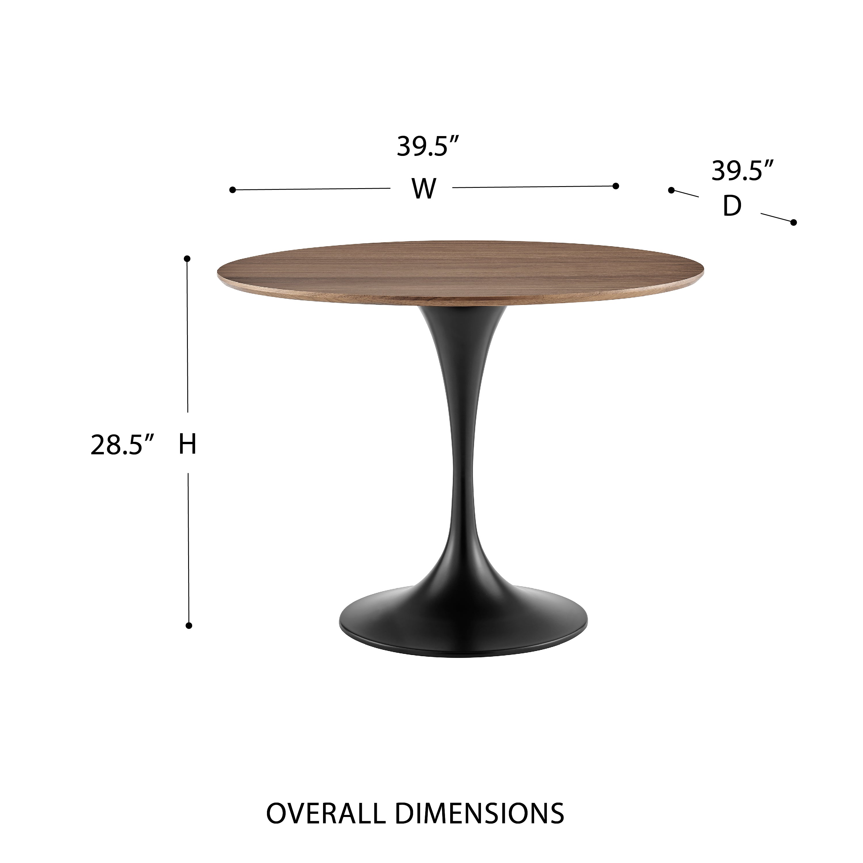 Astrid 40" Round Dinning Table in Walnut