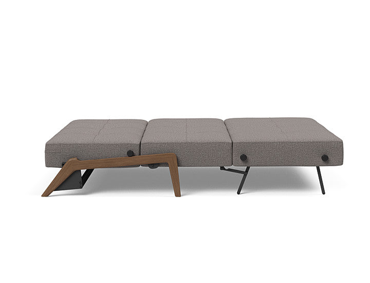 Cubed Full Sleeper Sofa Grey / Dark Wood