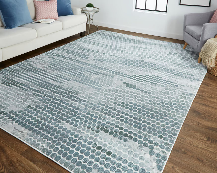 Atwell 8' x 10' Are Rug in Blue & Silver
