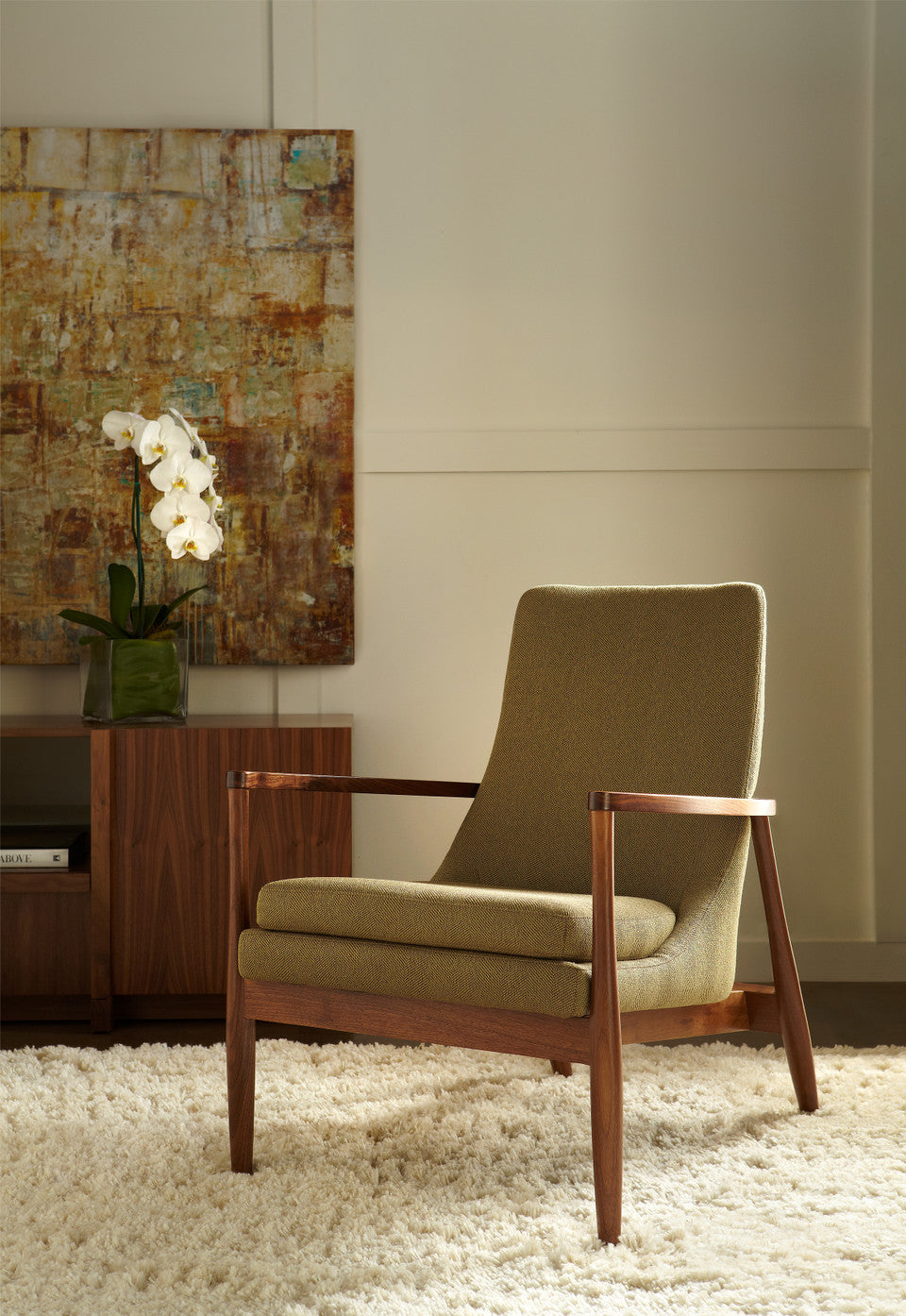 Aaron Chair in Arther Brindle Upholstery  & Mink Arms