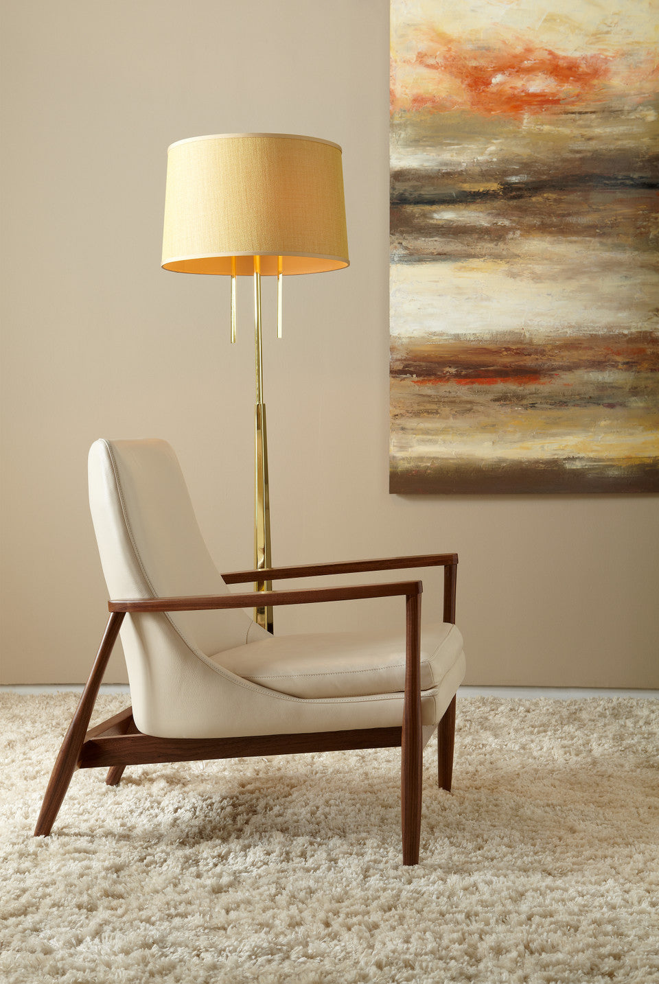 Aaron Chair in Arther Brindle Upholstery  & Mink Arms