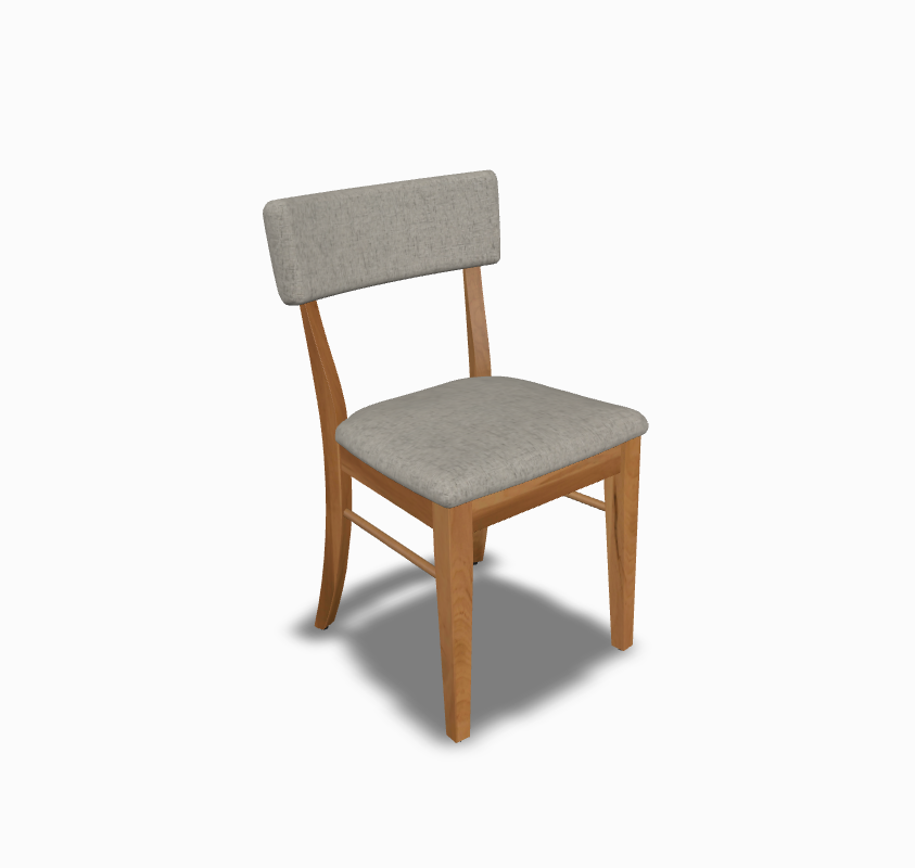 Bella Upholstered Dining Chair in Natural Wood