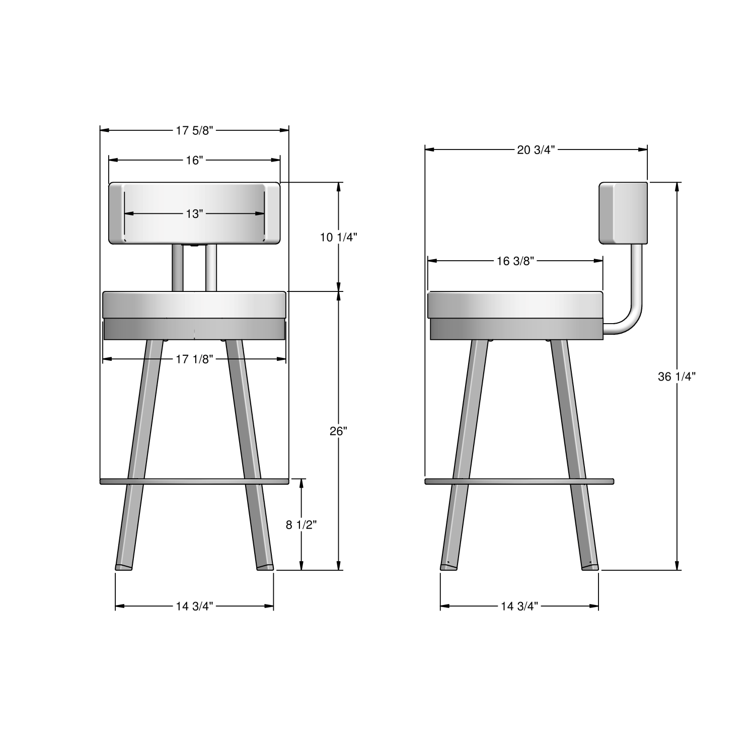 Barry Counter Stool Metallo Sleet