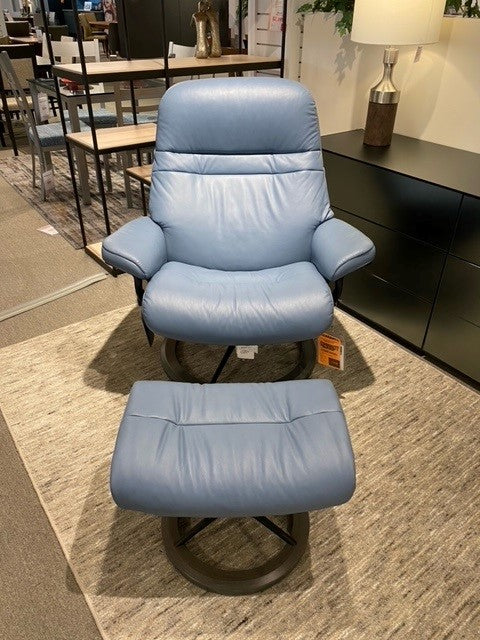 Ekornes Sunrise Large Sig Pal In Blue & Grey