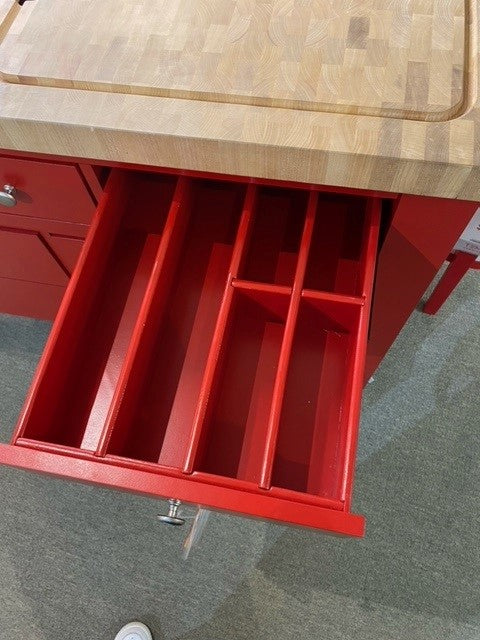 Gourmet multi-function Kitchen Island in Tomato Red