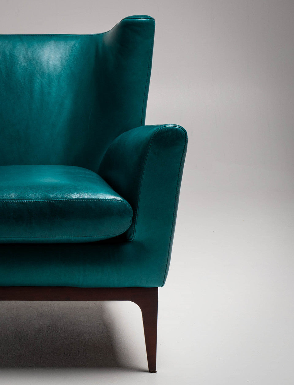 Cole Accent Chair in Bison Deep Blue Leather