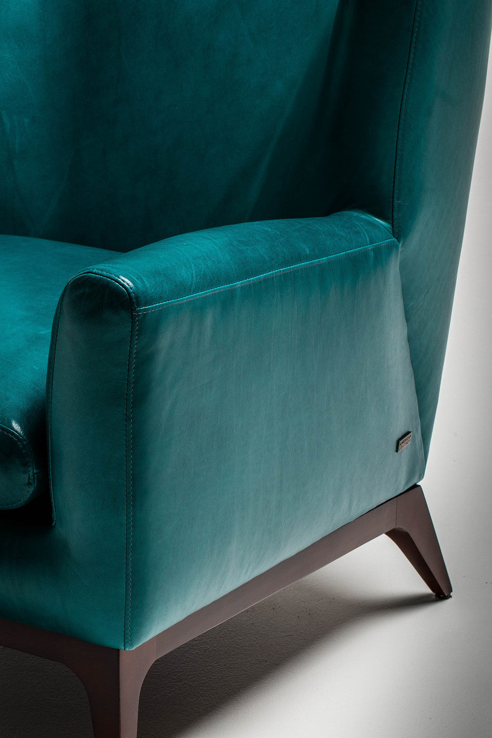 Cole Accent Chair in Bison Deep Blue Leather