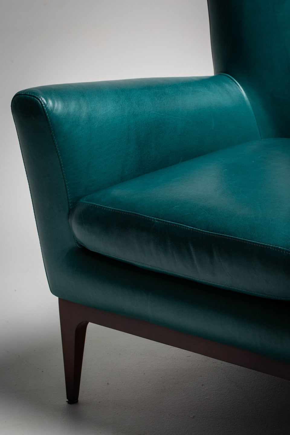 Cole Accent Chair in Bison Deep Blue Leather