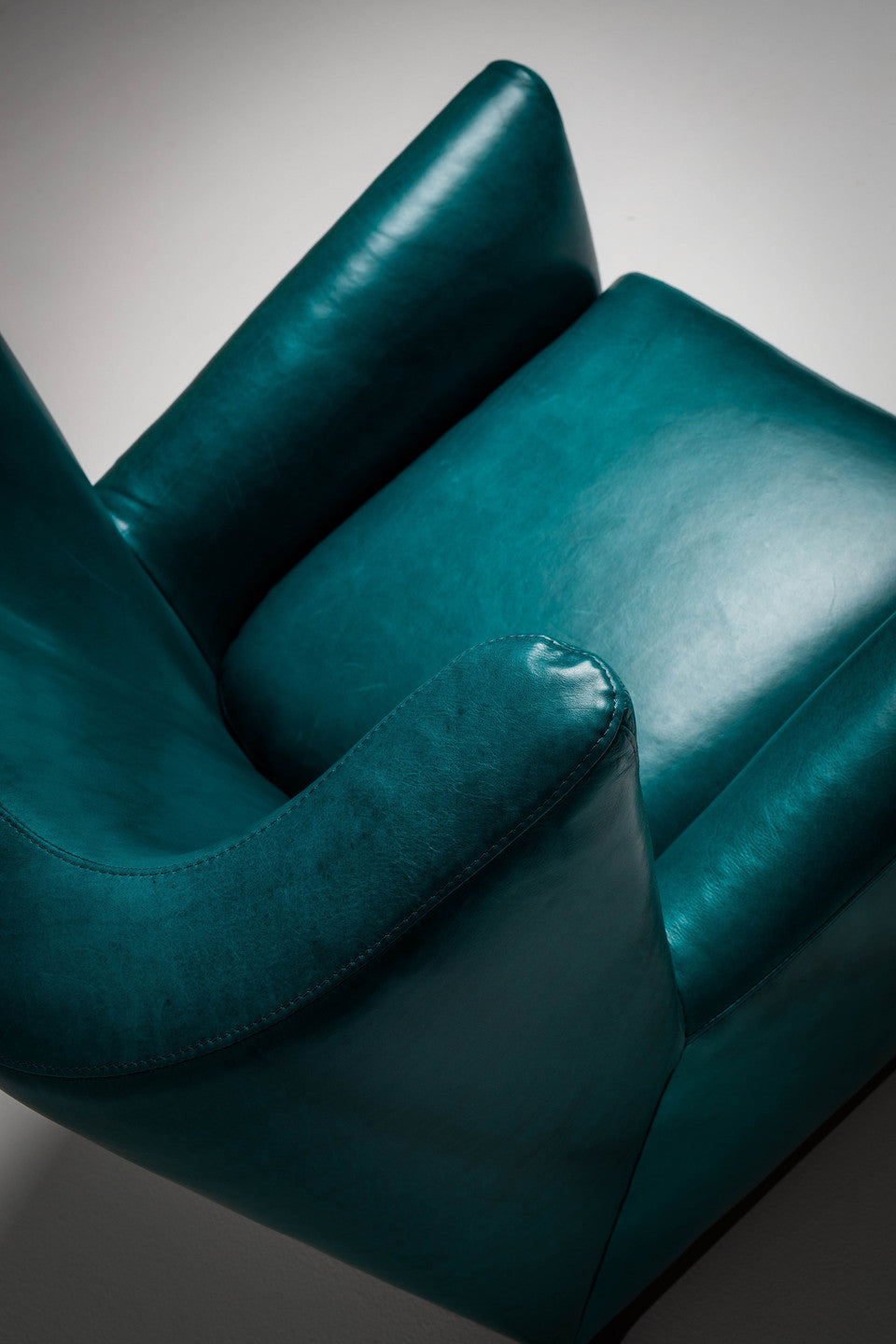 Cole Accent Chair in Bison Deep Blue Leather