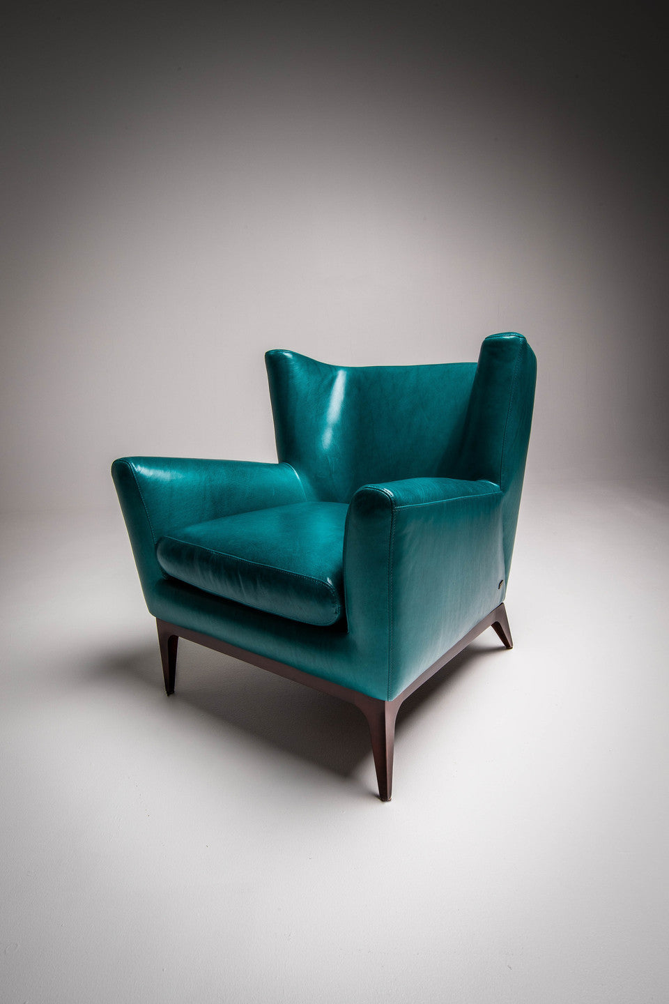 Cole Accent Chair in Bison Deep Blue Leather