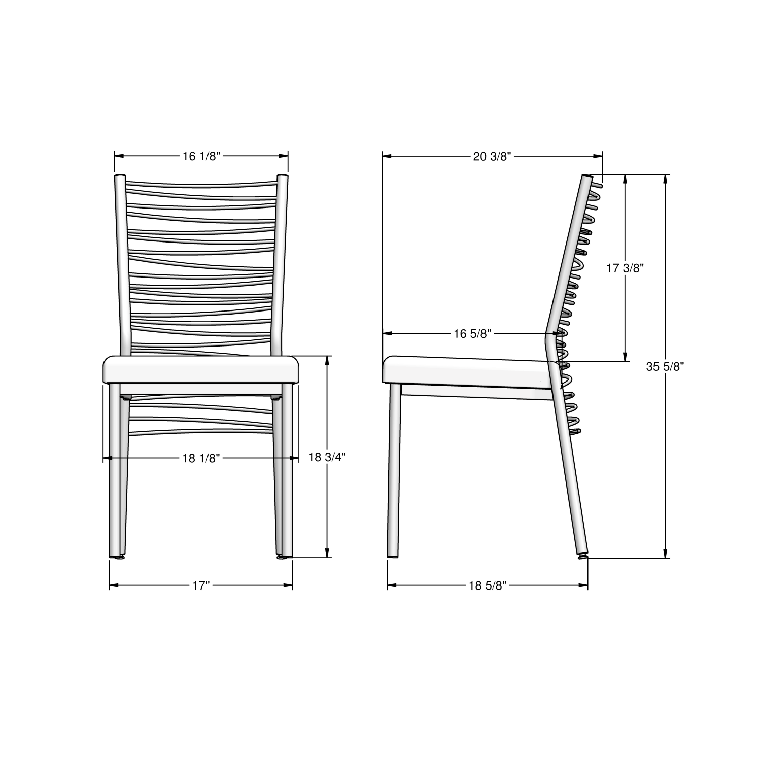 Crescent Dining Chair Titanium Sleet