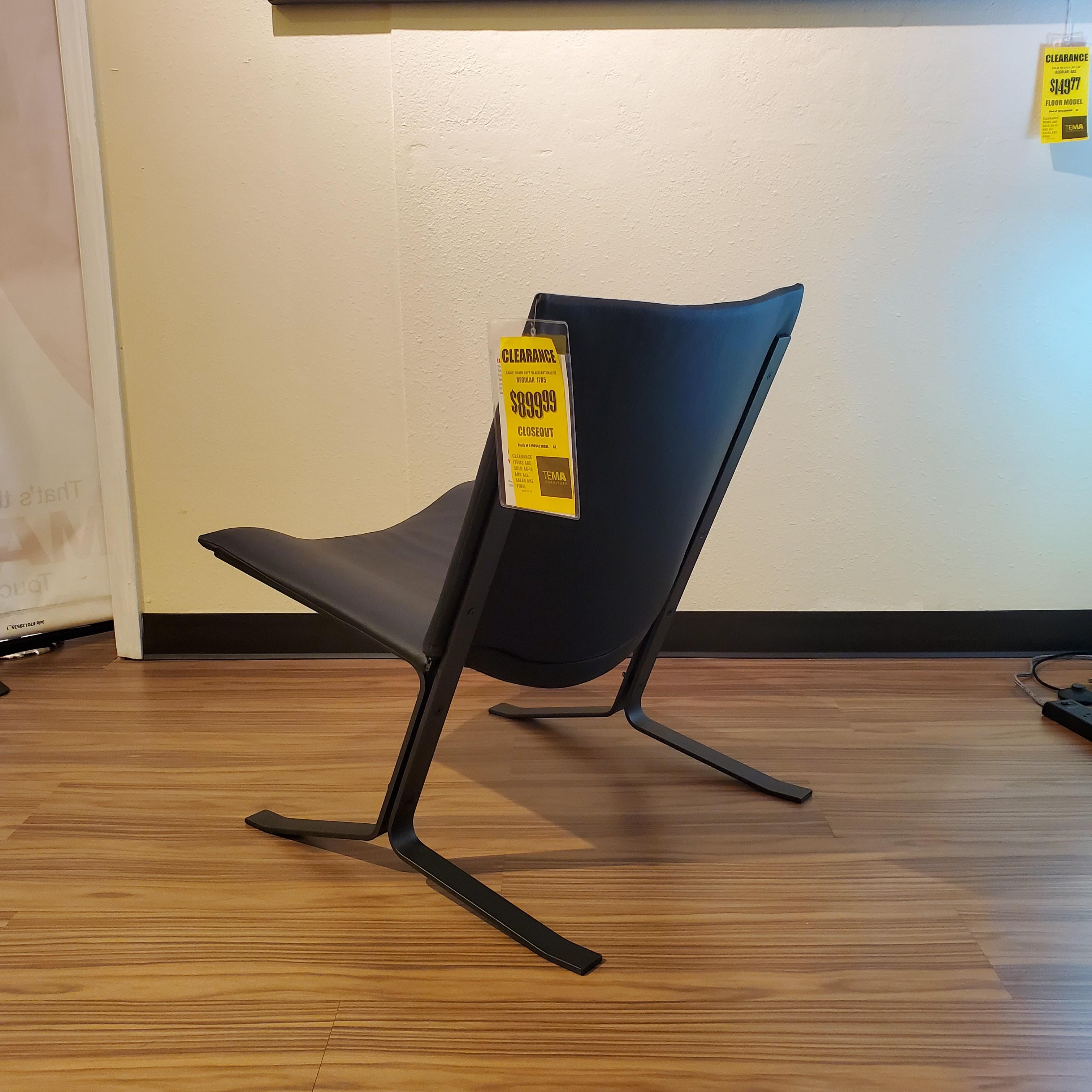 Eagle Chair Black Back View in Showroom