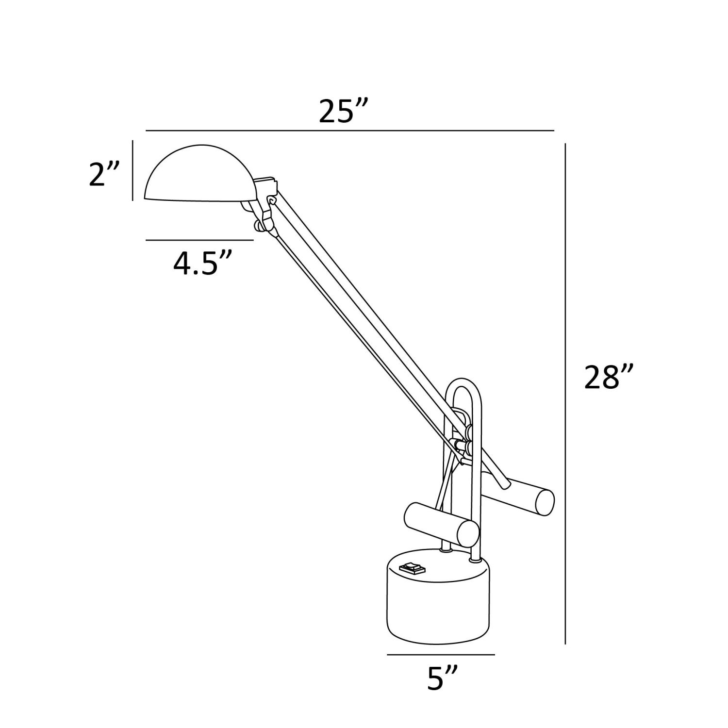 Halotech Desk Lamp Measurements