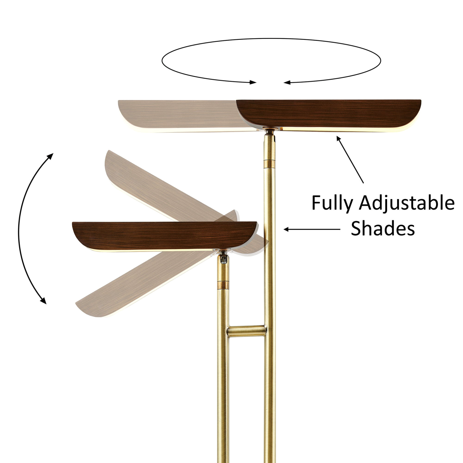 Jameson Floor Lamp Close Up of Adjustable Shades