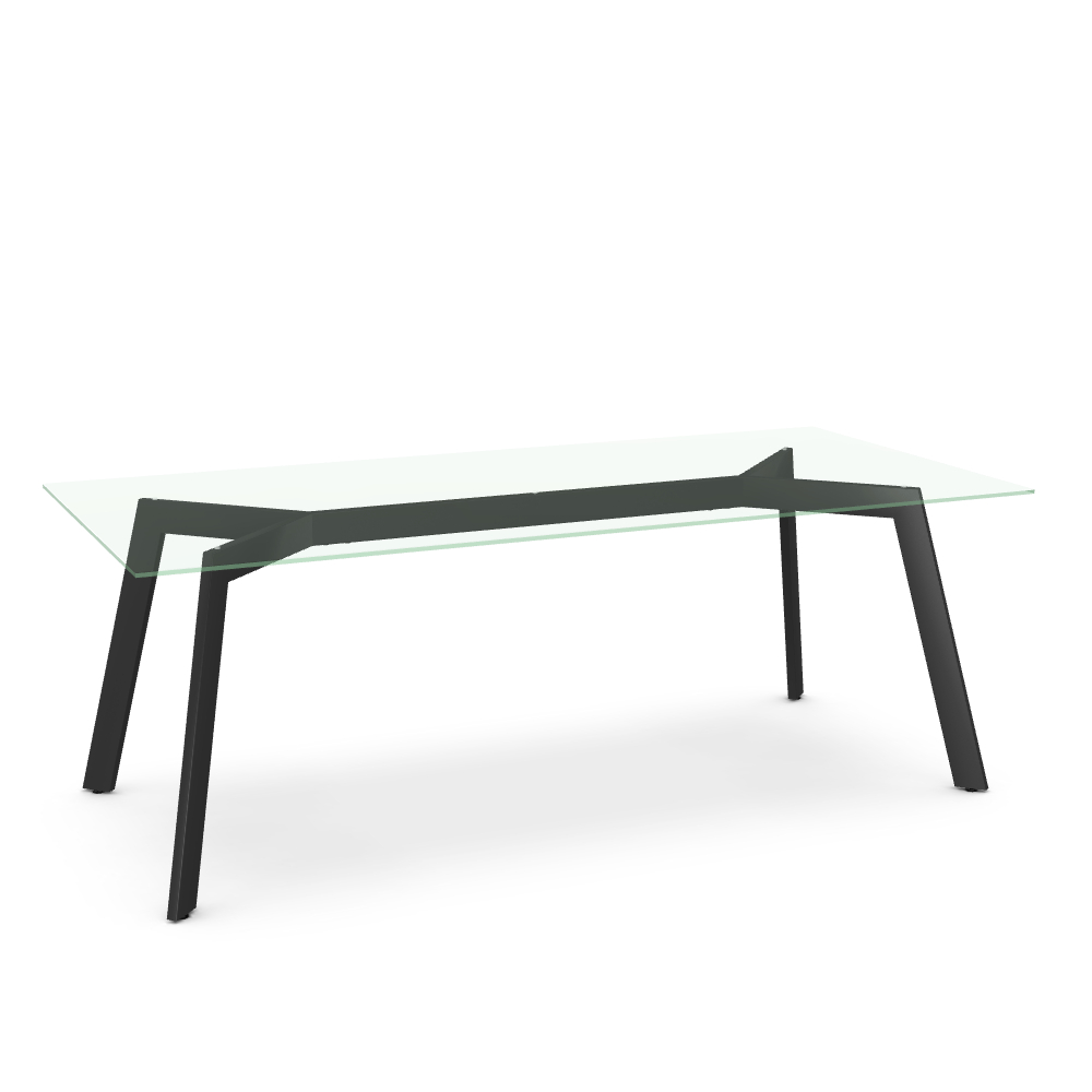 Lidya Dining Table Black Coral Clear