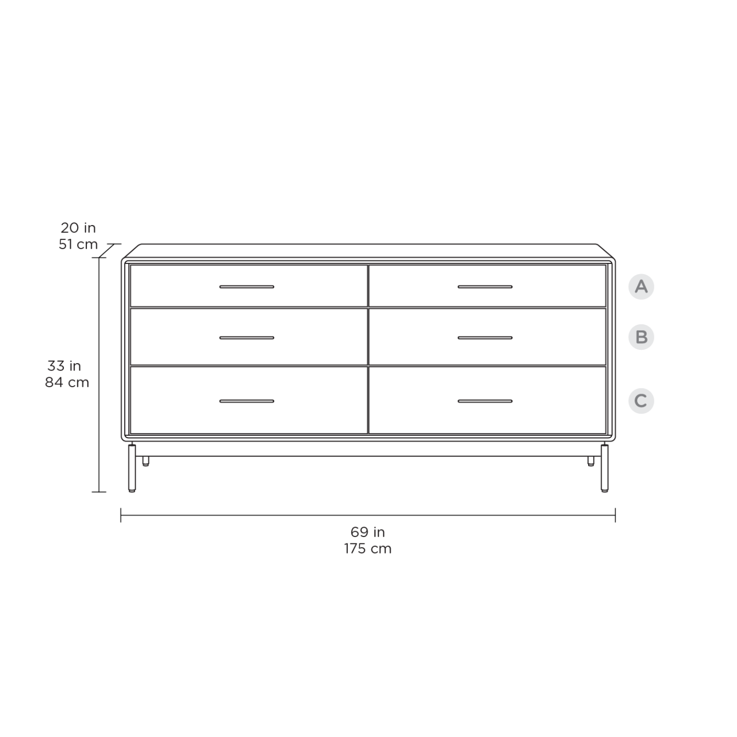 Linq 6-Drawer Dresser