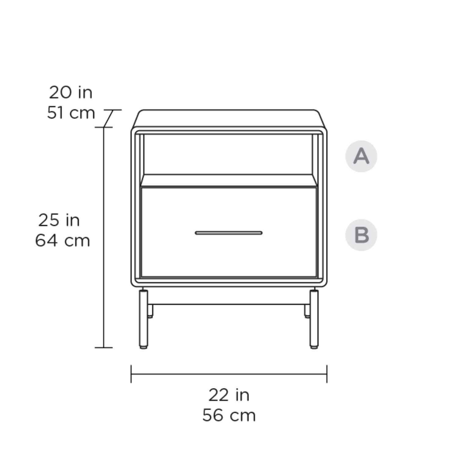 Linq 22" Nightstand