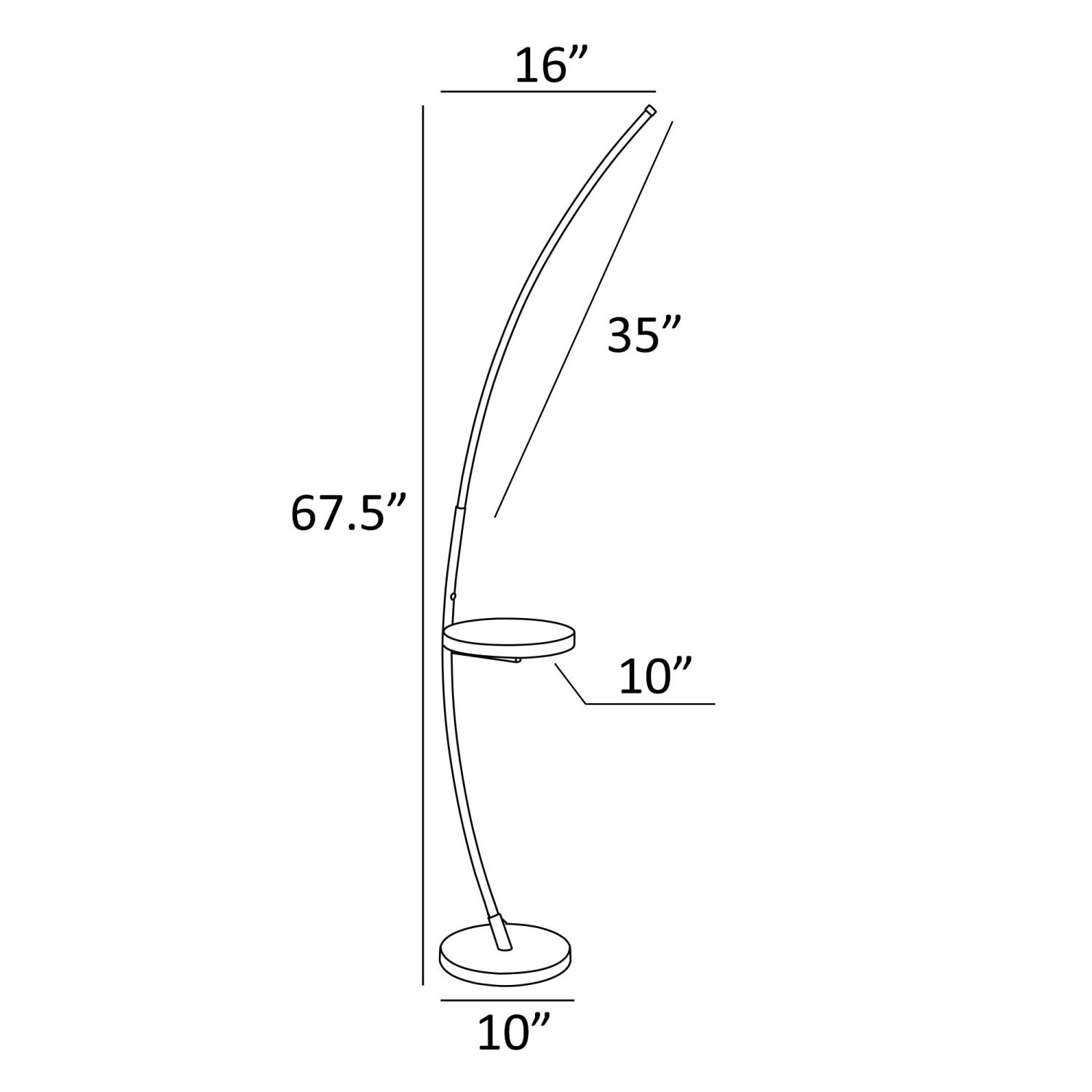 Monita Shelf Floor Lamp Measurements