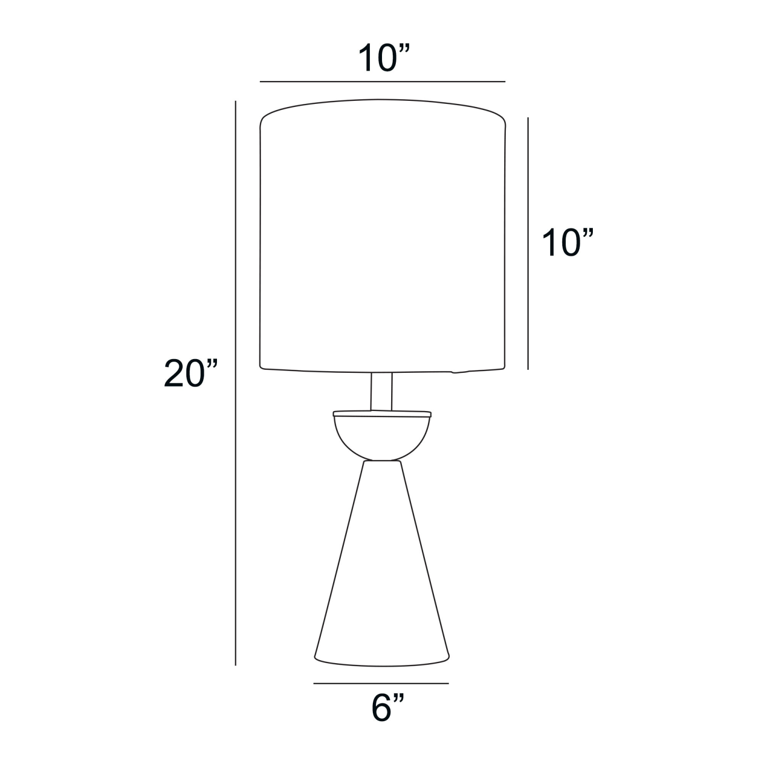 Oriela Table Lamp Measurements