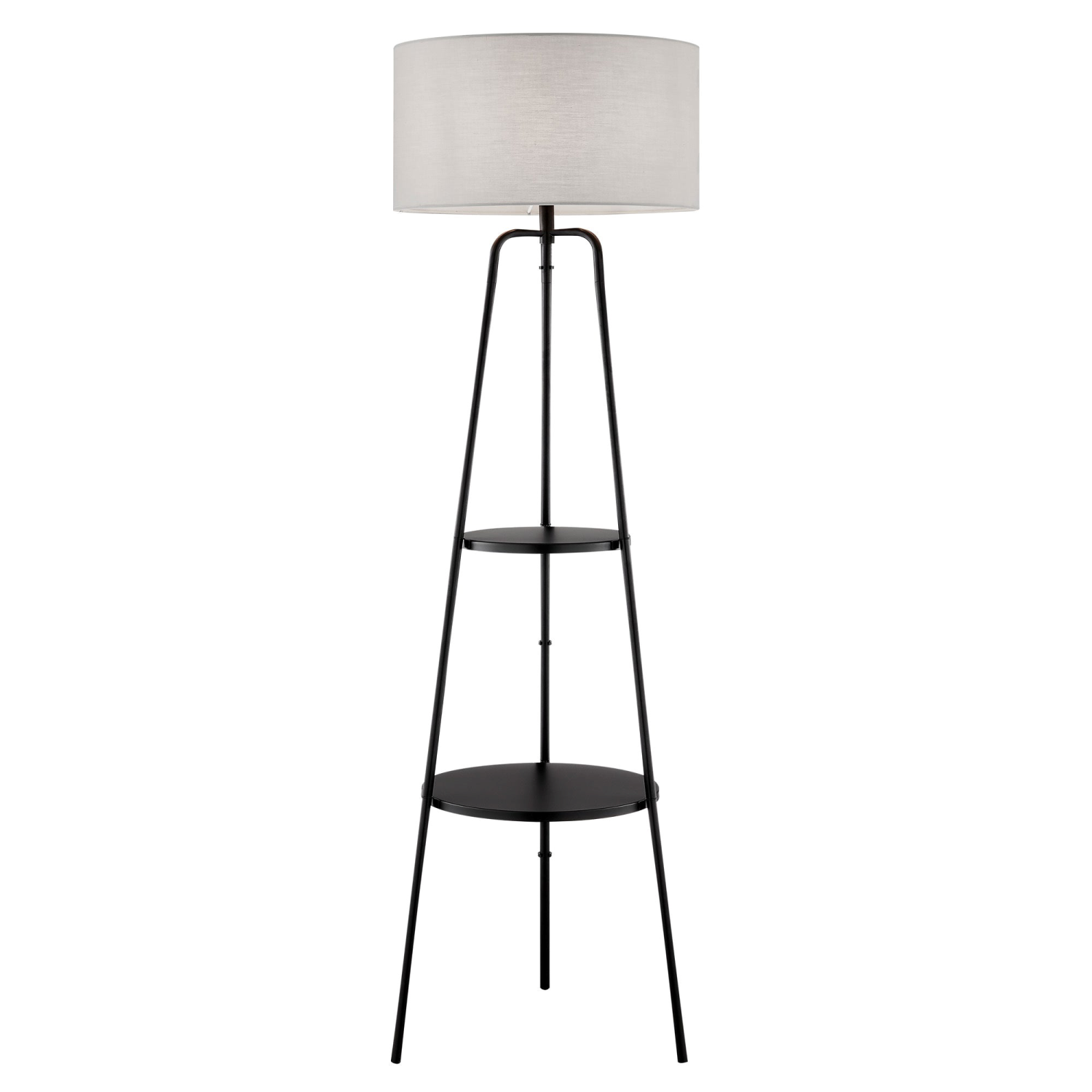 Patterson Floor Lamp Black with White Shade