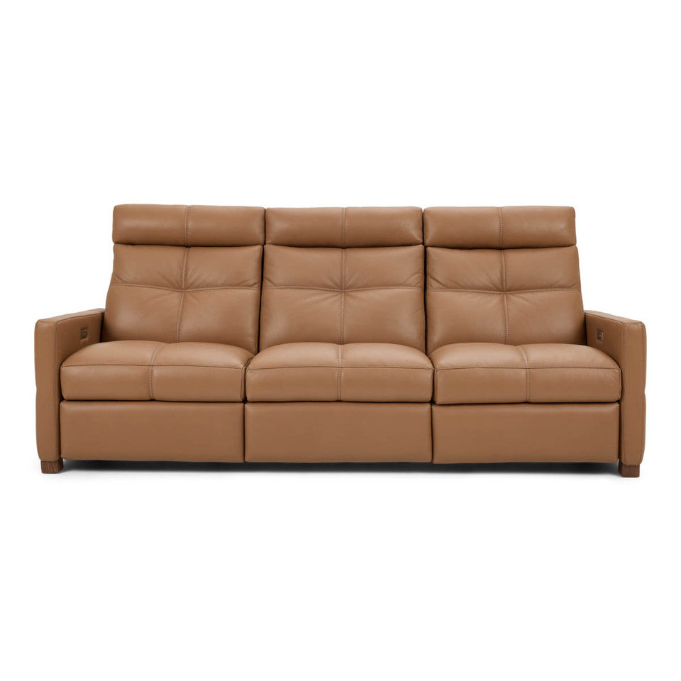 Rainer 3-seater Power Sofa in Leather Titan Spice