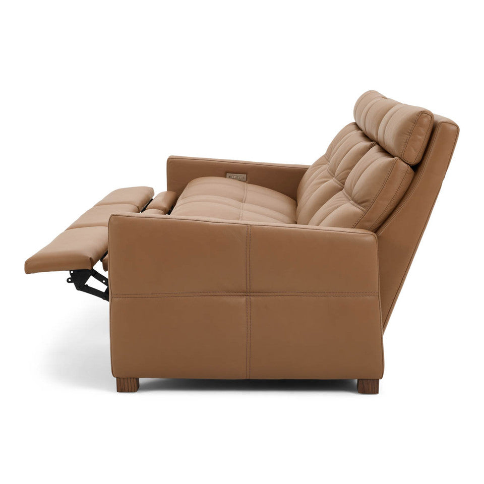 Rainer 3-seater Power Sofa in Leather Titan Spice