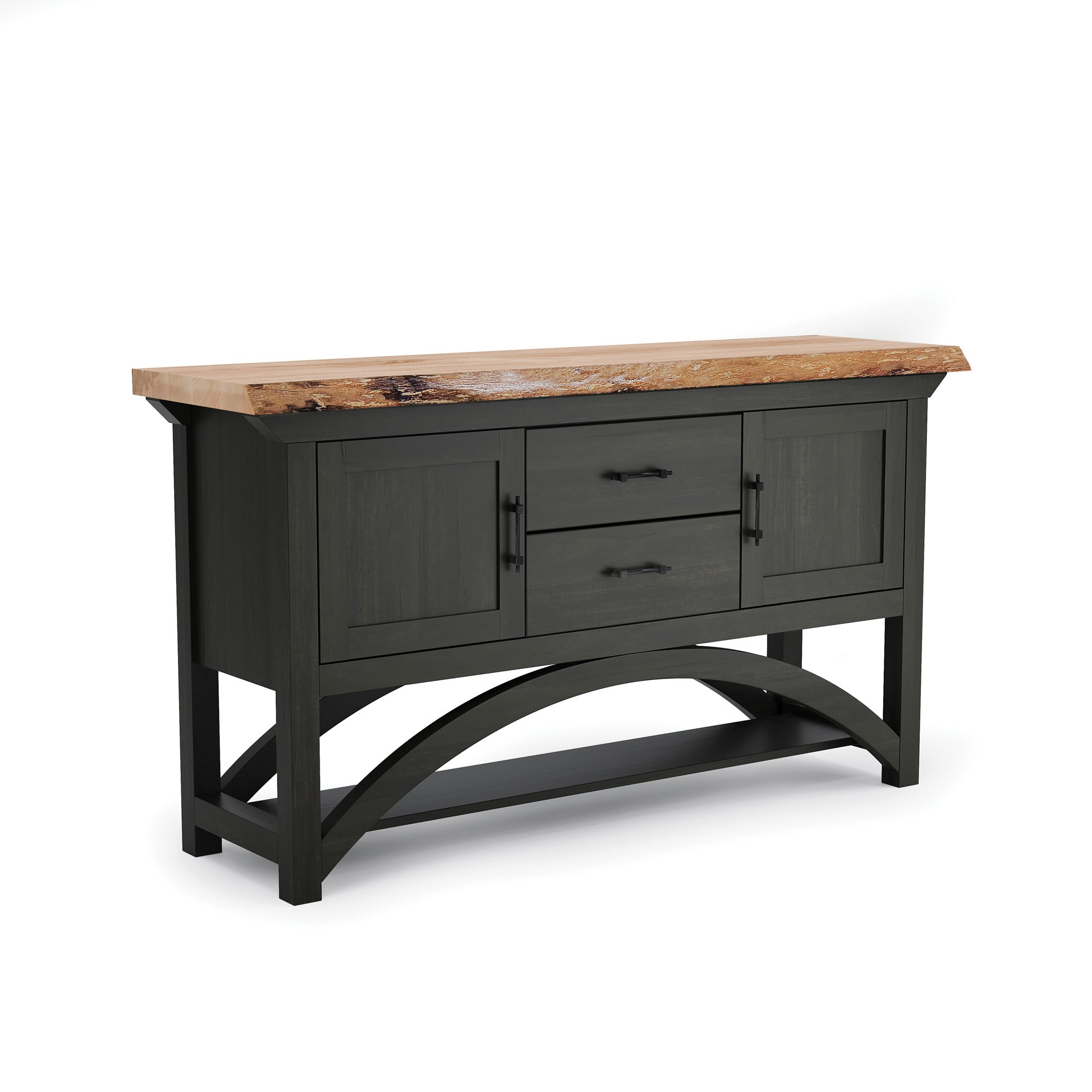 Rialto Live Edge Server in Natural & Onyx