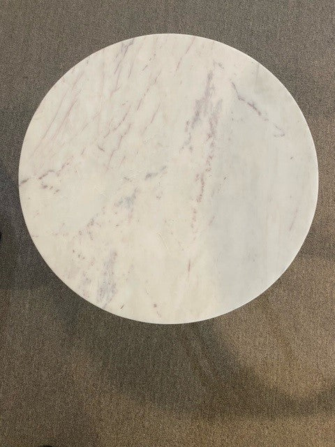 Rand Side Table With Marble Top & black Base