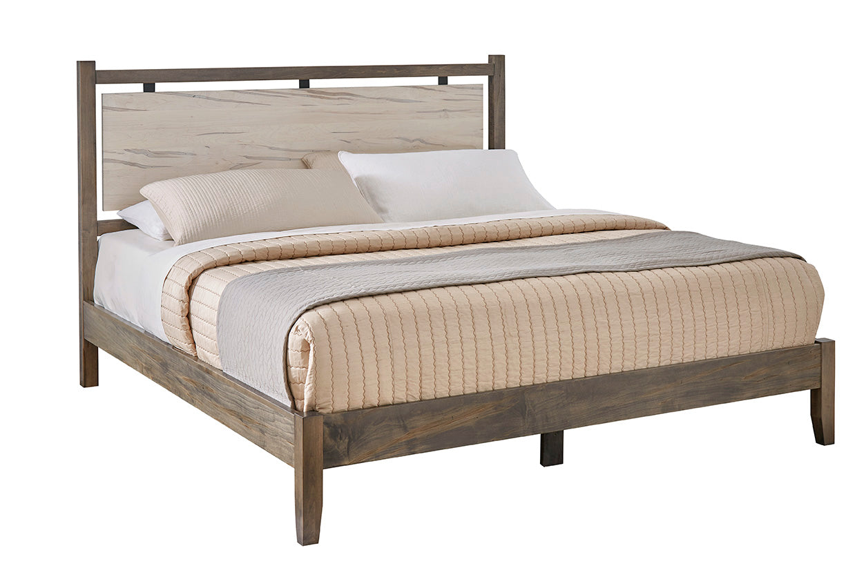 Tappan King Bed with Drawers in Natural & Mocha