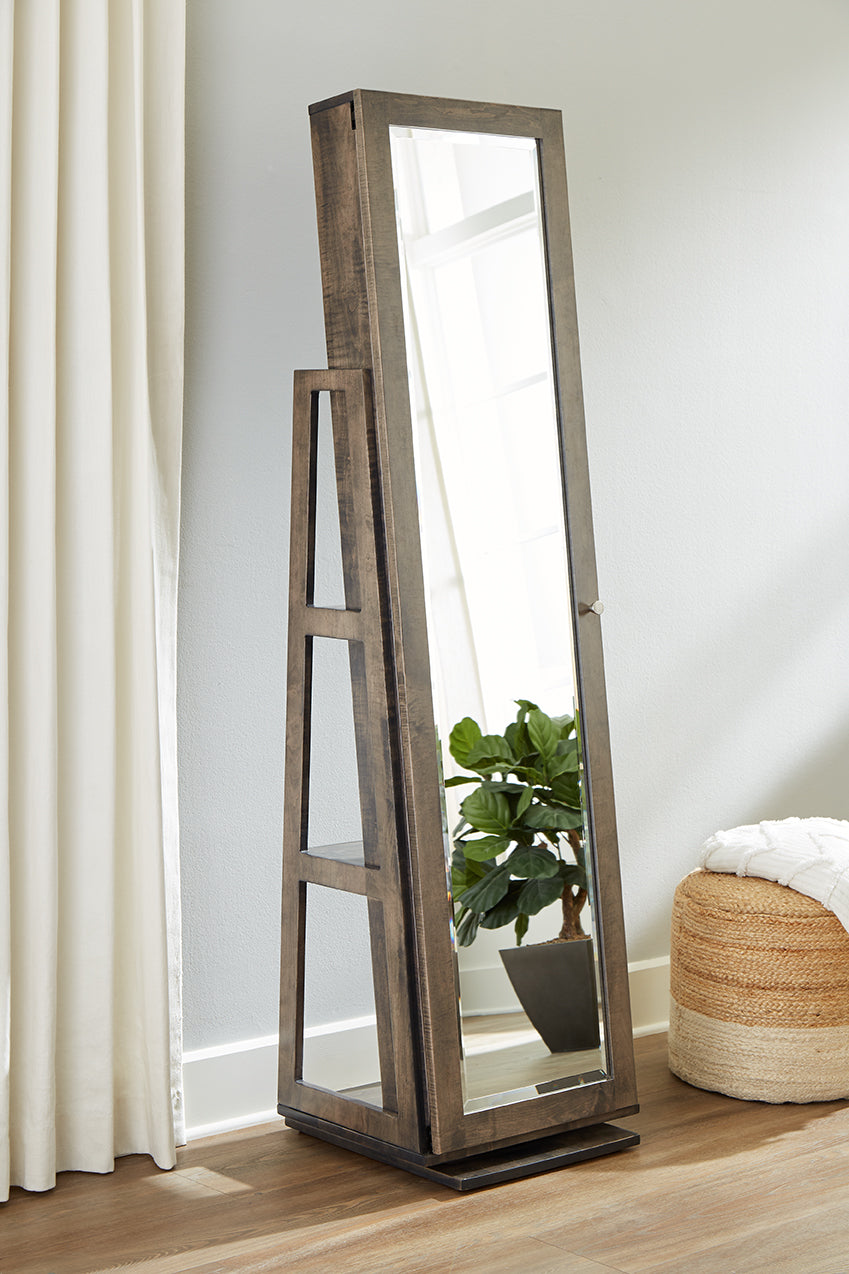 Taylor Standing mirror with shelf & storage