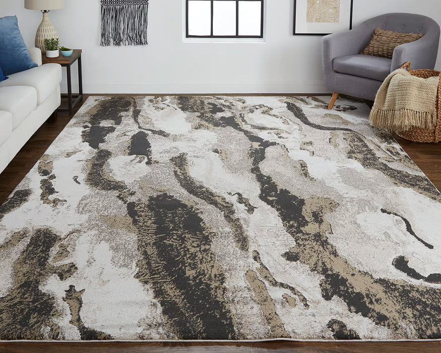 Vancouver 8' x 10' Area Rug in Charcoal Baige