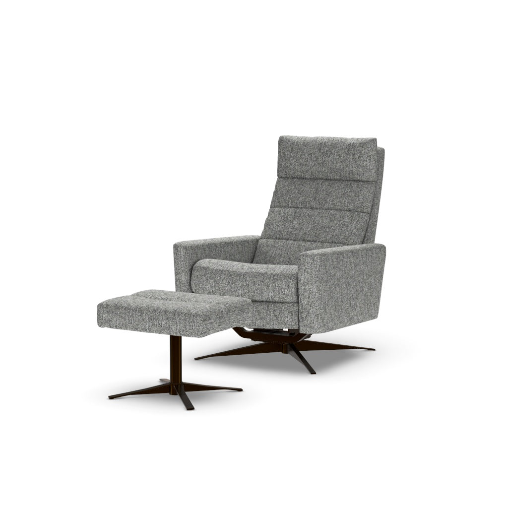 Cirrus Recliner Chair & Ottoman in Handwoven Black upholstery