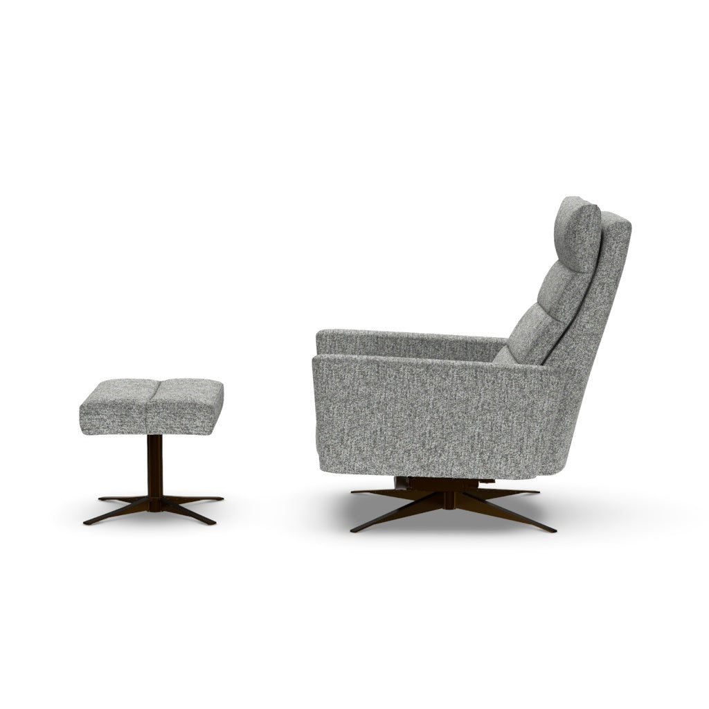 Cirrus Recliner Chair & Ottoman in Handwoven Black upholstery
