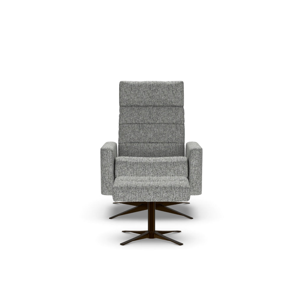 Cirrus Recliner Chair & Ottoman in Handwoven Black upholstery